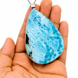AAA Larimar Teardrop Pendant – Dominican Larimar, Sterling Silver