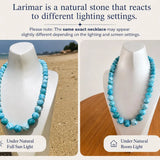 Larimar Bead Necklace – AAA+ Grade Dominican Larimar Jewelry in 925 Sterling Silver