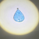 AAA Larimar Teardrop Pendant in Sterling Silver