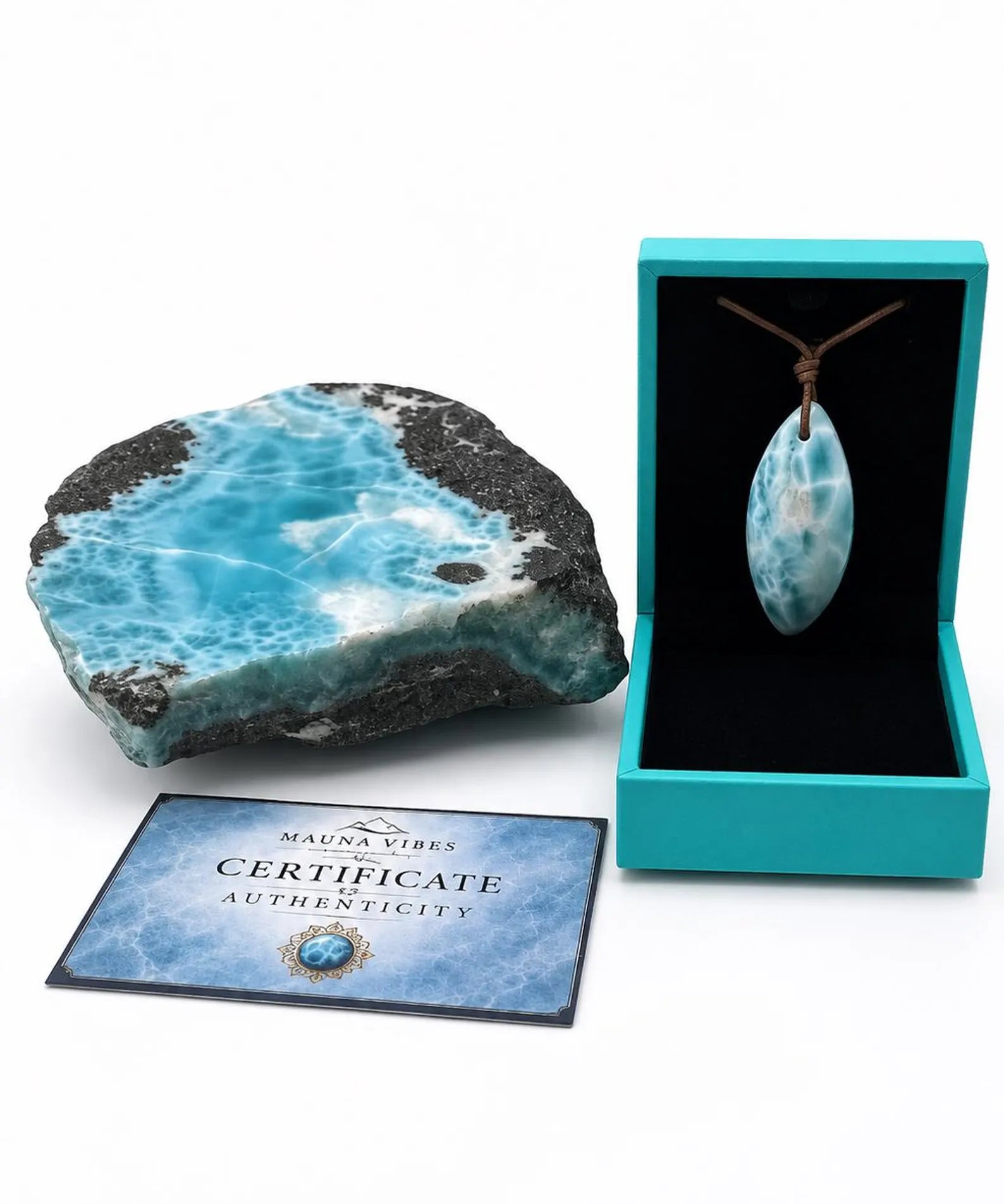 Larimar Unisex Surfboard Necklace