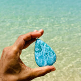 AAA Larimar Teardrop Pendant – Dominican Larimar, Sterling Silver