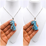 Larimar Rabbit Pendant – 925 Sterling Silver