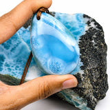 Larimar Stone Necklace – High-Grade AAA Natural Dominican Larimar | Azul Collection #1