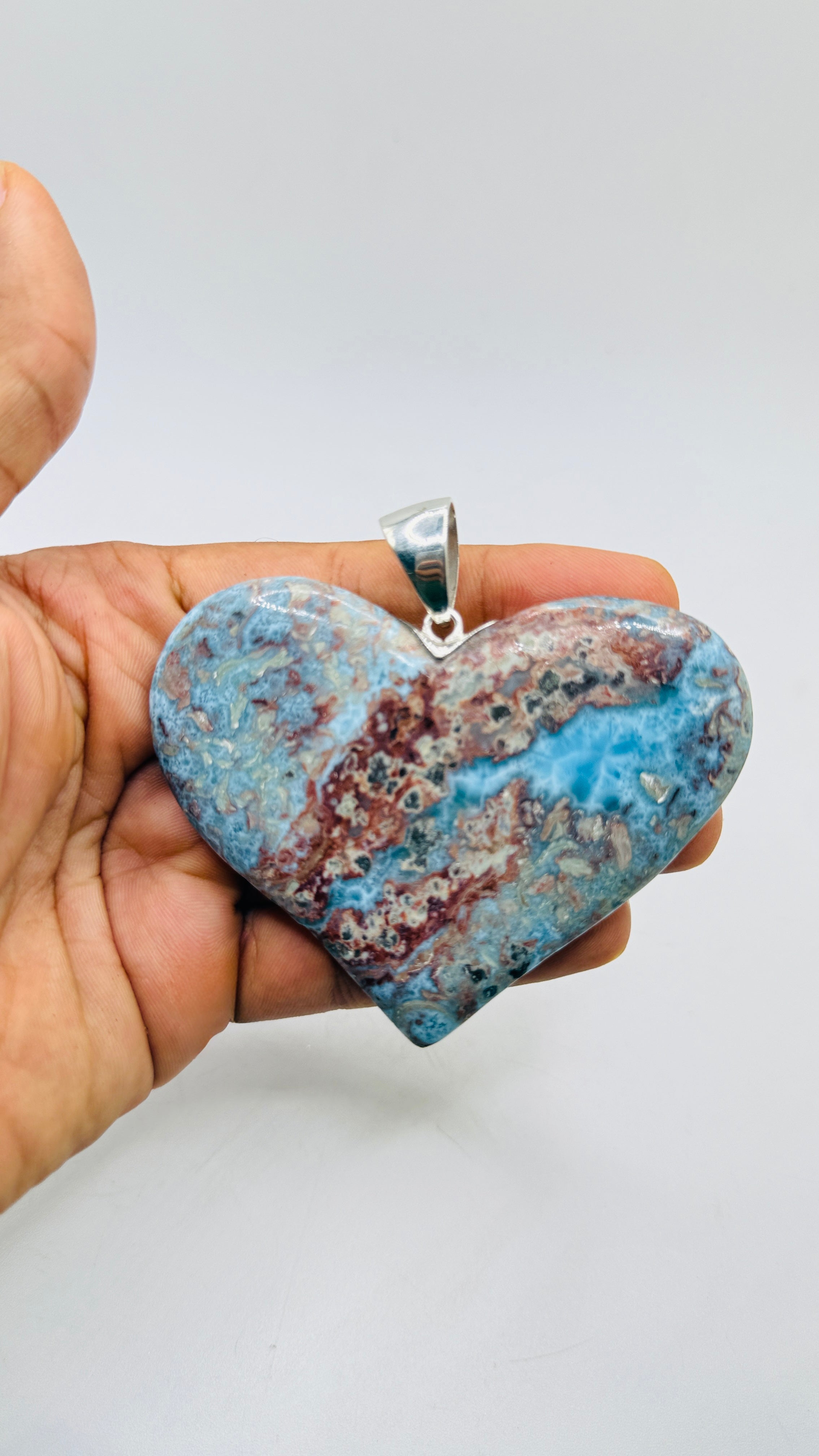 A Red Larimar Heart Pendant