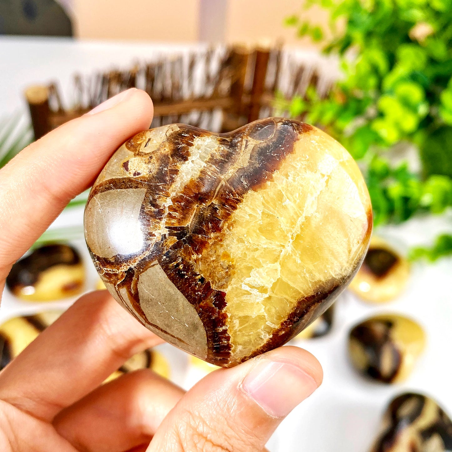 Natural Septarian Heart Crystal – Unique Healing Stone for Protection, Grounding & Positive Energy