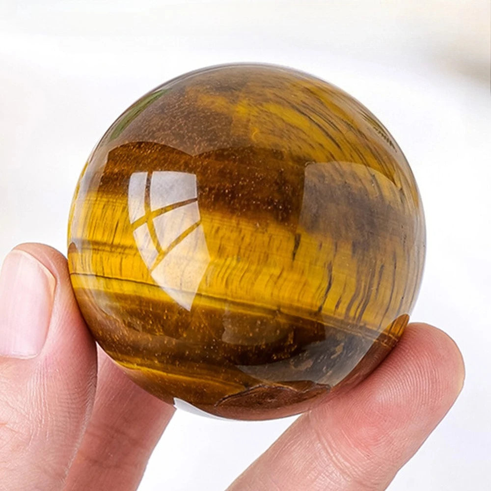 Esfera de cristal de piedra ojo de tigre natural