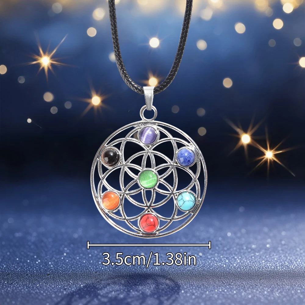Kit de cristales de los 7 chakras: collares y piedras para meditación, sanación y geometría sagrada
