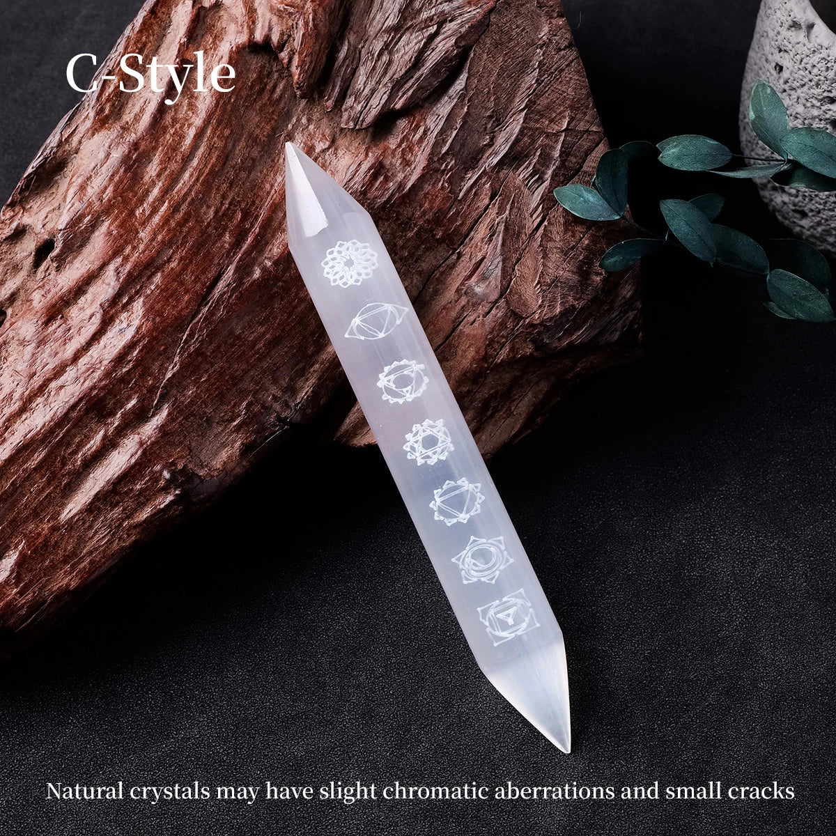 Selenite Energy Wand– Natural Healing Stick for Reiki, Protection & Home Decor (14–15cm)