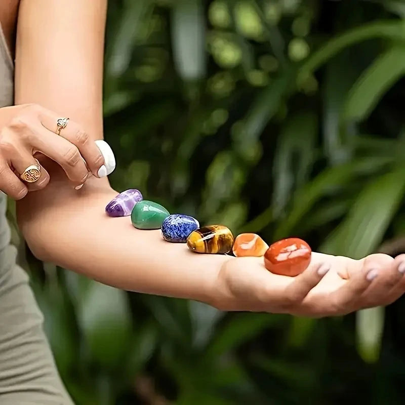Kit de cristales de los 7 chakras: collares y piedras para meditación, sanación y geometría sagrada