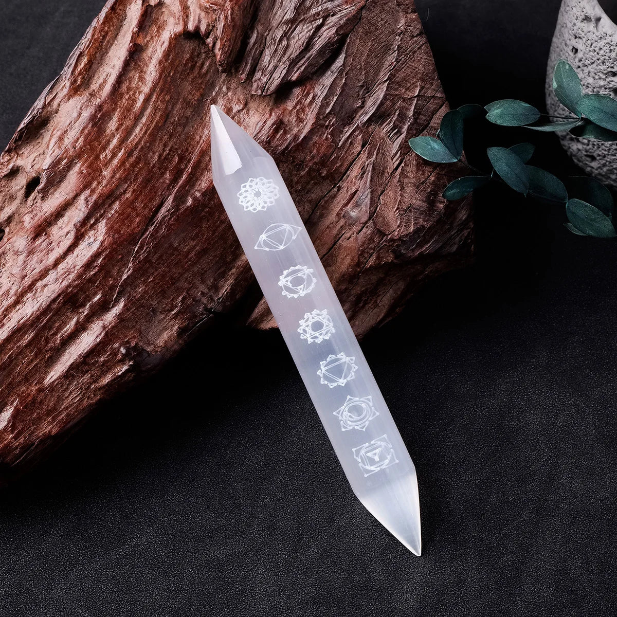 Selenite Energy Wand– Natural Healing Stick for Reiki, Protection & Home Decor (14–15cm)