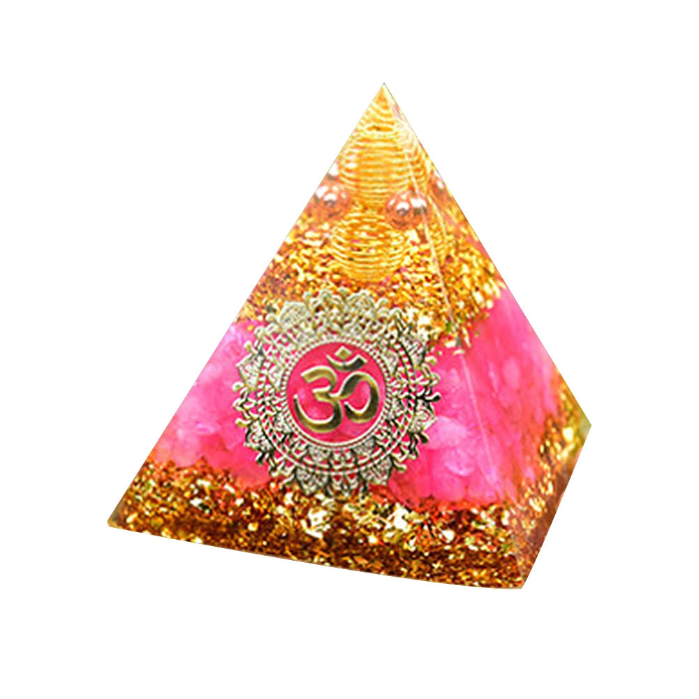 Pirámide de energía de orgonita con piedras preciosas naturales: sanación con cristales, herramienta para chakras, protección de cobre, antirradiación y CEM. El regalo espiritual perfecto.