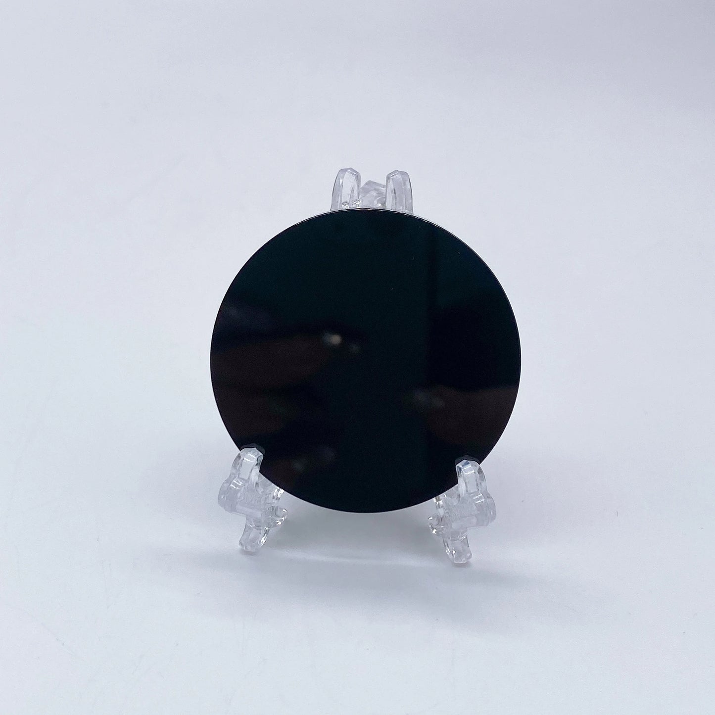 Natural Obsidian Mirror with Base – Spiritual Protection, Altar & Home Decor (40–120mm)