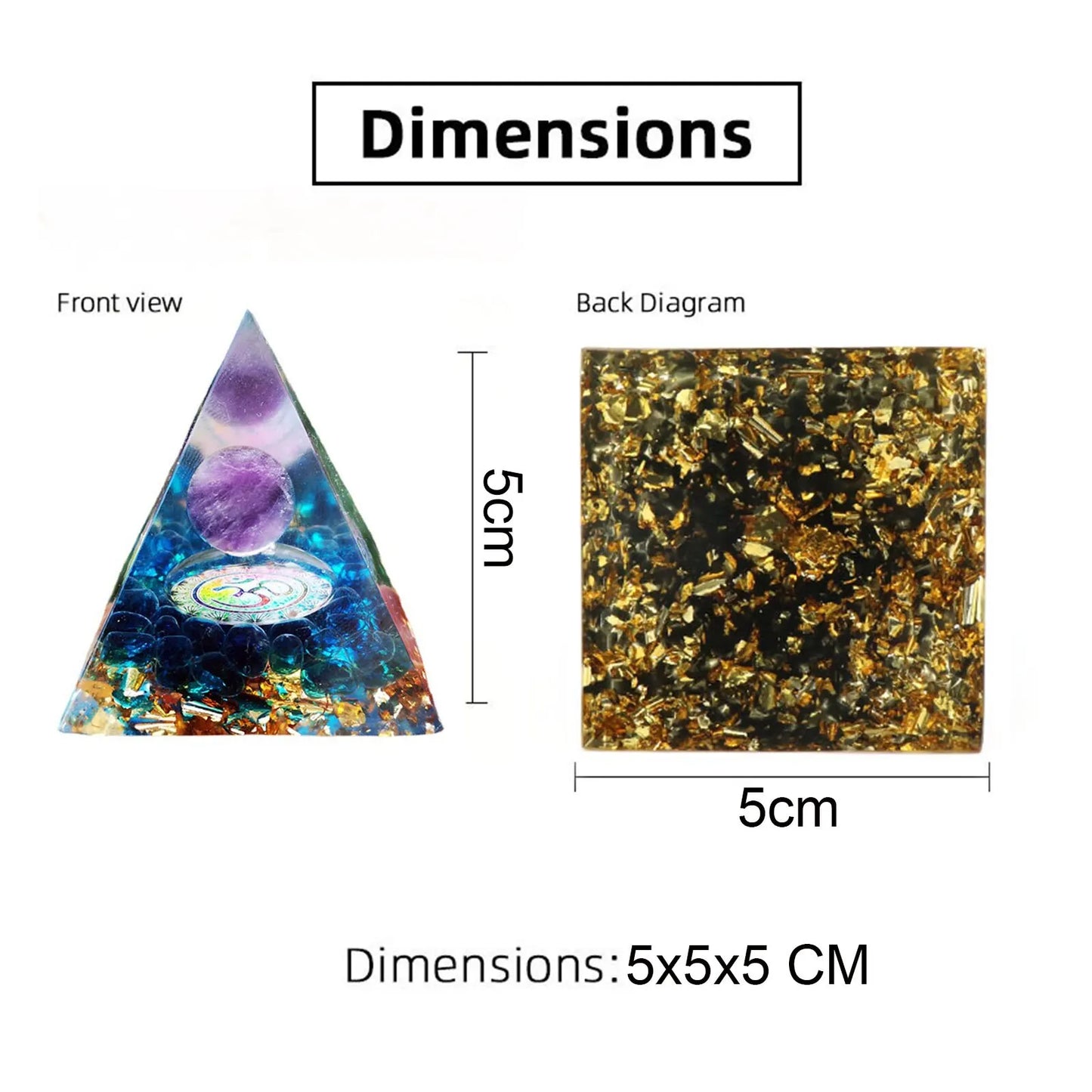 Pirámide de energía de orgonita con piedras preciosas naturales: sanación con cristales, herramienta para chakras, protección de cobre, antirradiación y CEM. El regalo espiritual perfecto.