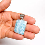 Larimar Square Pendant – AAA Dominican Larimar, 925 Sterling Silver