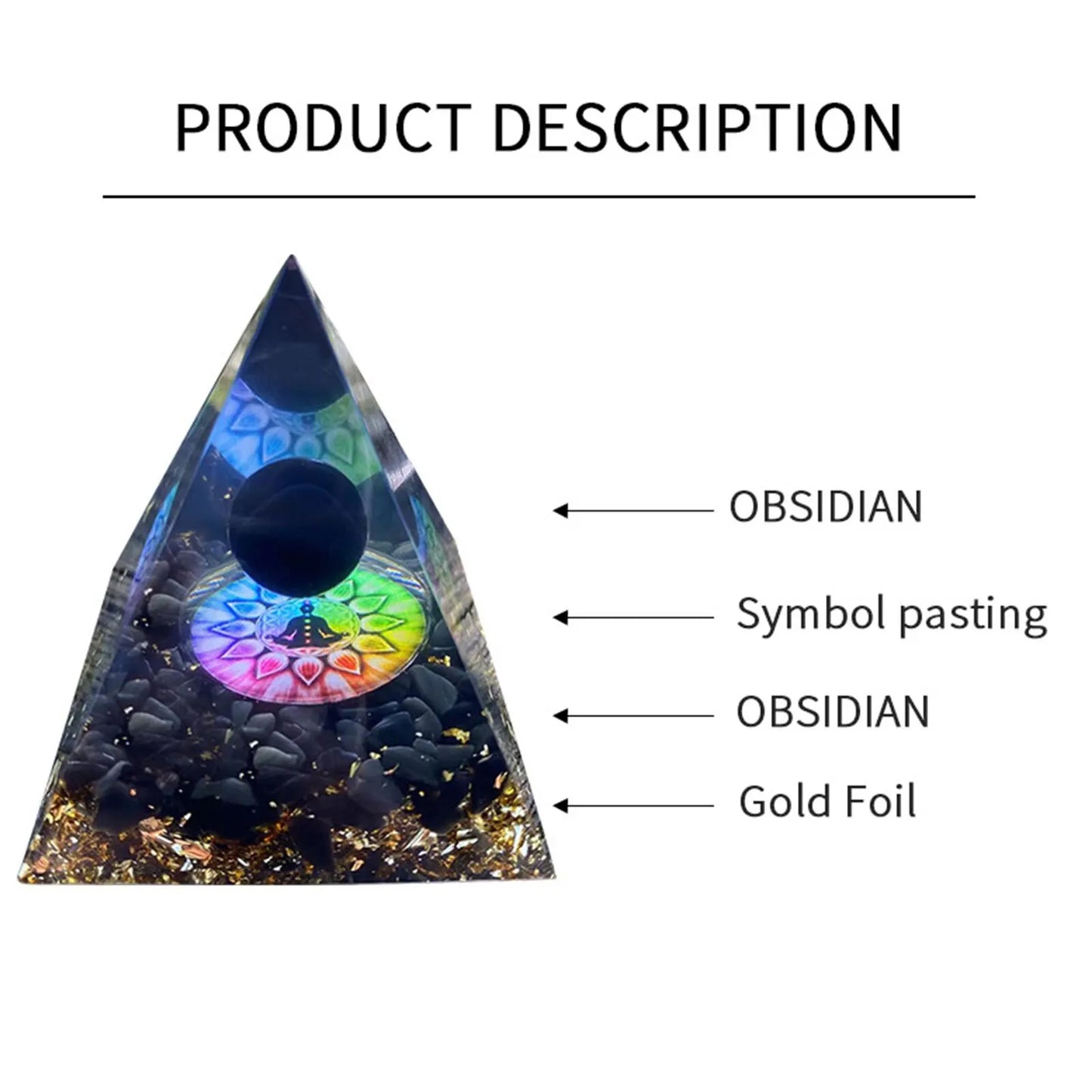 Pirámide de energía de orgonita con piedras preciosas naturales: sanación con cristales, herramienta para chakras, protección de cobre, antirradiación y CEM. El regalo espiritual perfecto.