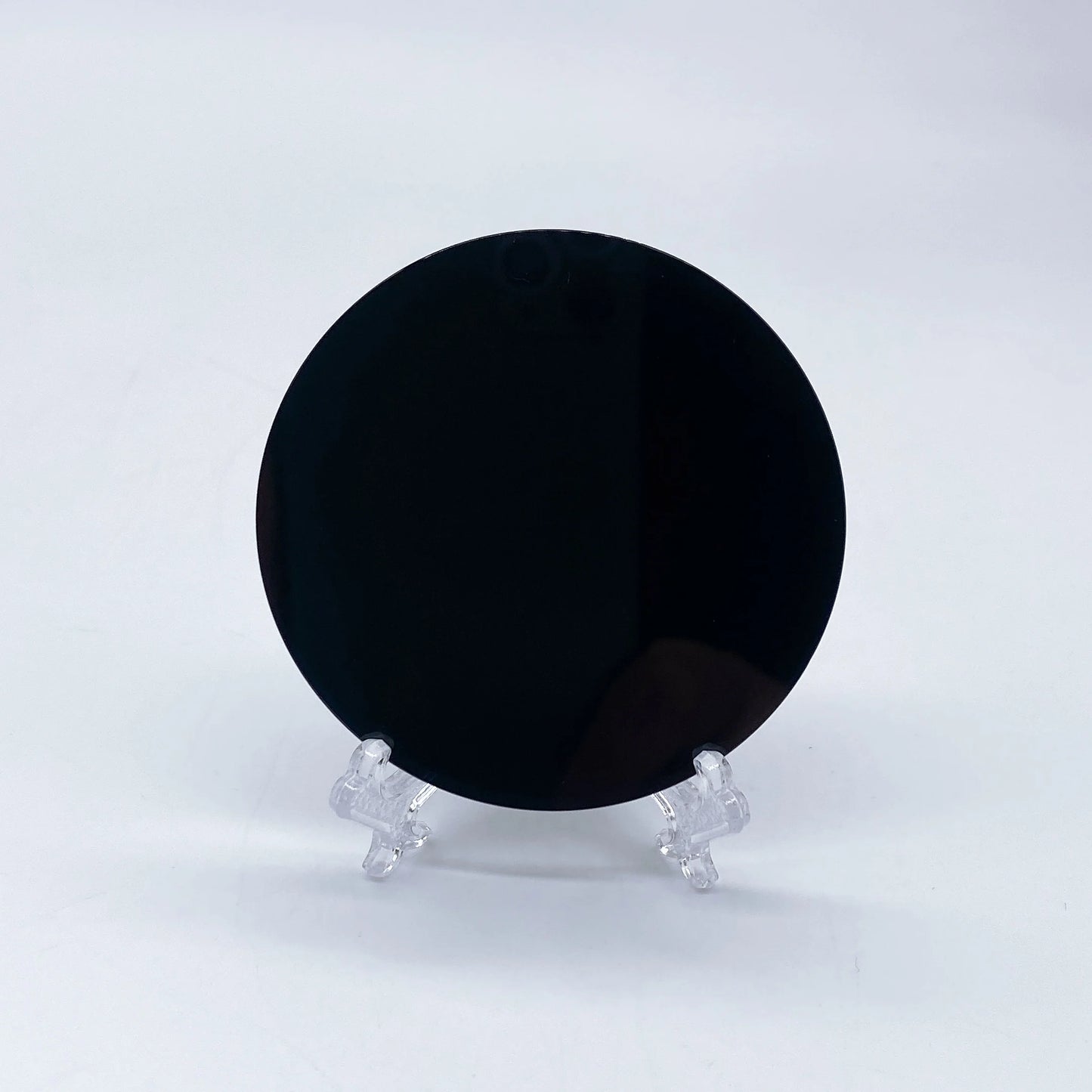 Natural Obsidian Mirror with Base – Spiritual Protection, Altar & Home Decor (40–120mm)