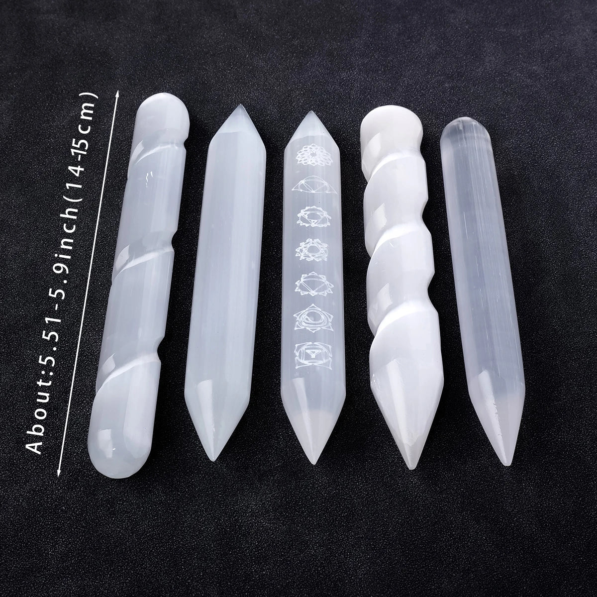 Selenite Energy Wand– Natural Healing Stick for Reiki, Protection & Home Decor (14–15cm)