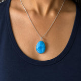 Super Blue Larimar Pendant in 925 Sterling Silver