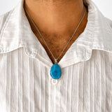 Super Blue Larimar Pendant in 925 Sterling Silver