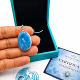 Super Blue Larimar Pendant in 925 Sterling Silver