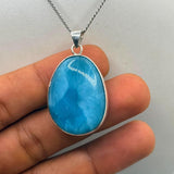 Super Blue Larimar Pendant in 925 Sterling Silver