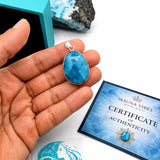 Super Blue Larimar Pendant in 925 Sterling Silver