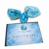 Exclusive Larimar Pendant, AAA+Blue Fractal Sterling Silver Necklace