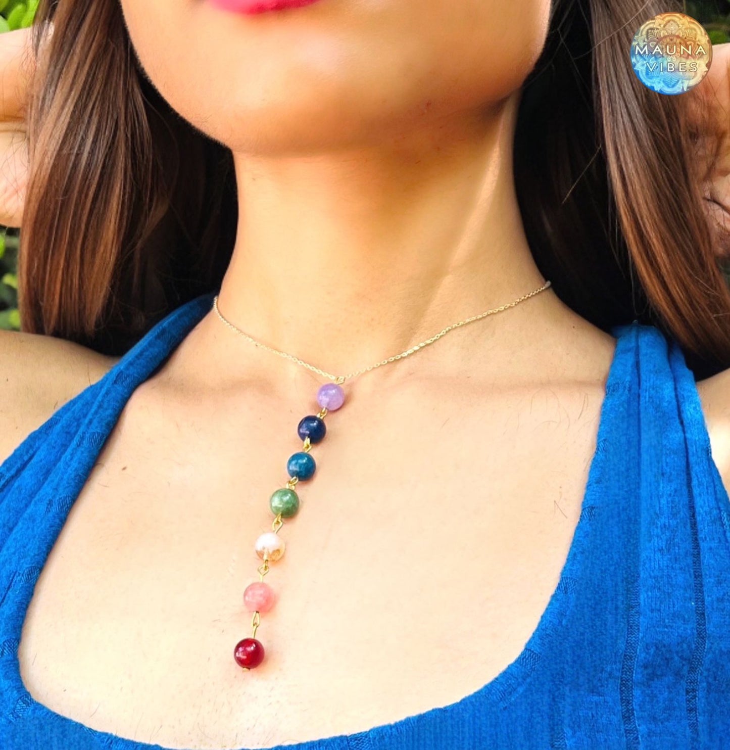 7 Chakra Crystal Necklace with Natural Gemstones