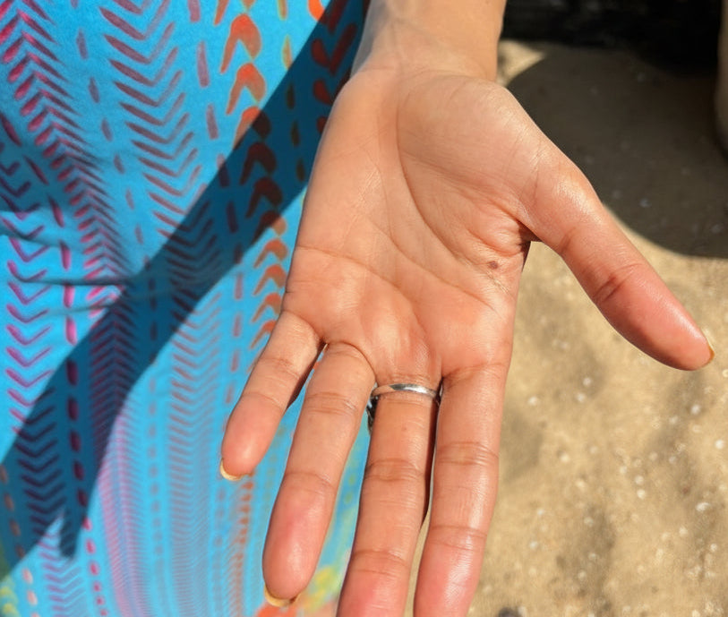 Larimar Adjustable Ring 925 Sterling Silver - Natural Dominican Blue Stone Ring for Women