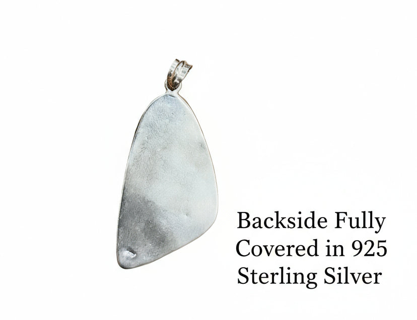 Larimar AAA Exclusive Deep Blue Azul Aqua Pendant, Fully Covered in 925 Sterling Silver