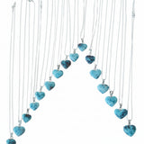 Larimar Choker Necklace With Heart • Genuine Larimar Beads 8–9mm • Exclusive Gift for Women