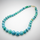 Larimar Bead Necklace in 925 Sterling Hook, Exclusive Jewelry Gift for Women