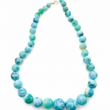 Larimar Bead Necklace in 925 Sterling Hook, Exclusive Jewelry Gift for Women