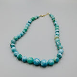 Larimar Bead Necklace in 925 Sterling Hook, Exclusive Jewelry Gift for Women
