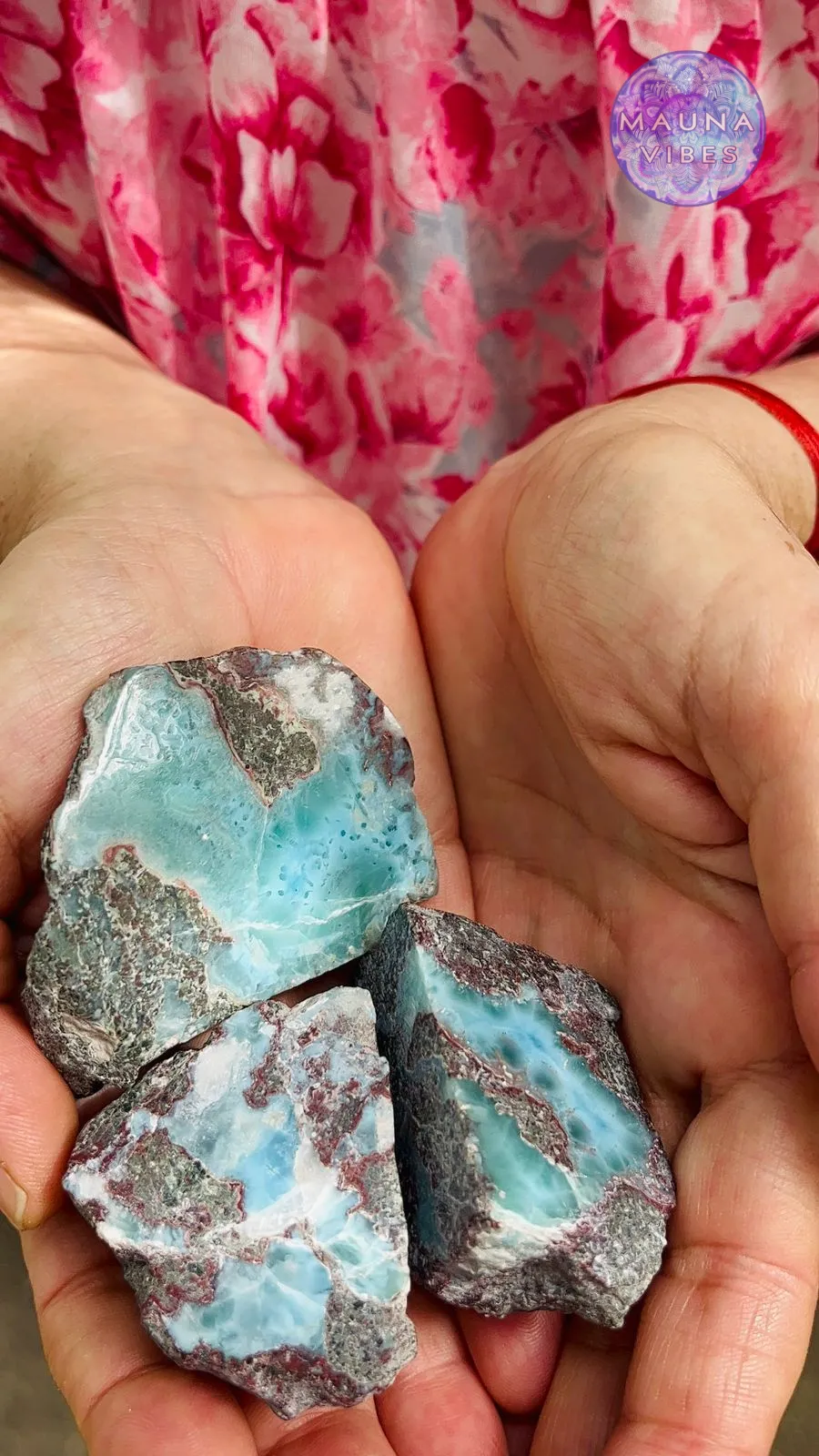 Larimar Slab Set – 182.9g Raw & Polished Larimar from The Dominican Republic