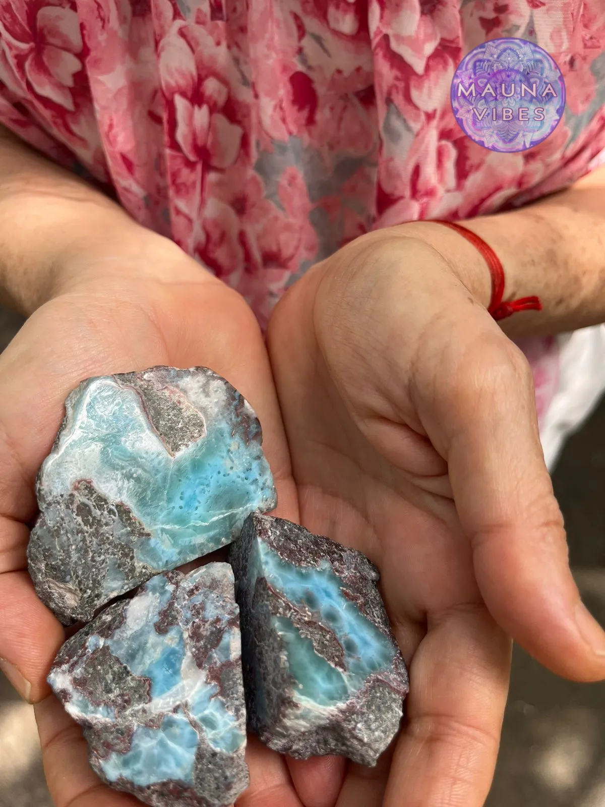 Larimar Slab Set – 182.9g Raw & Polished Larimar from The Dominican Republic