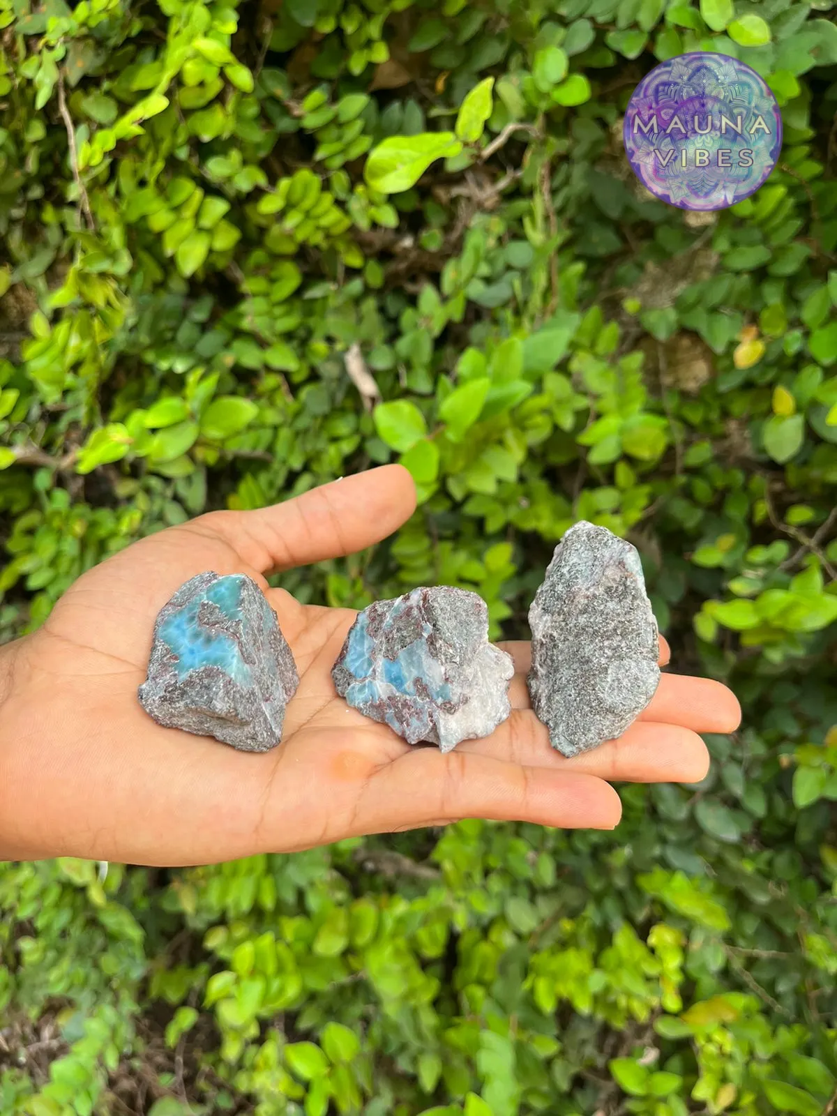 Larimar Slab Set – 182.9g Raw & Polished Larimar from The Dominican Republic