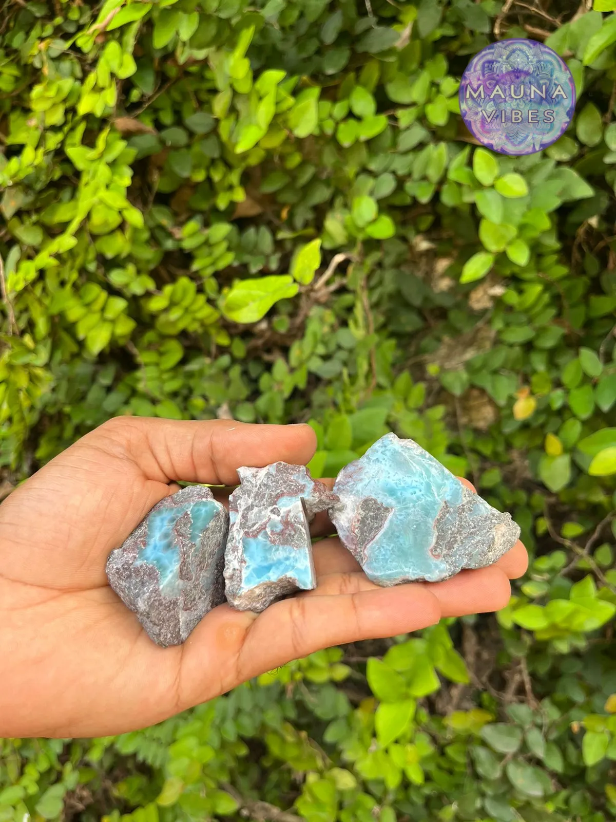 Larimar Slab Set – 182.9g Raw & Polished Larimar from The Dominican Republic