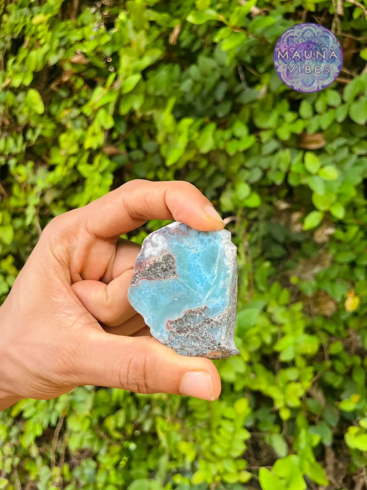 Larimar Slab Set – 182.9g Raw & Polished Larimar from The Dominican Republic