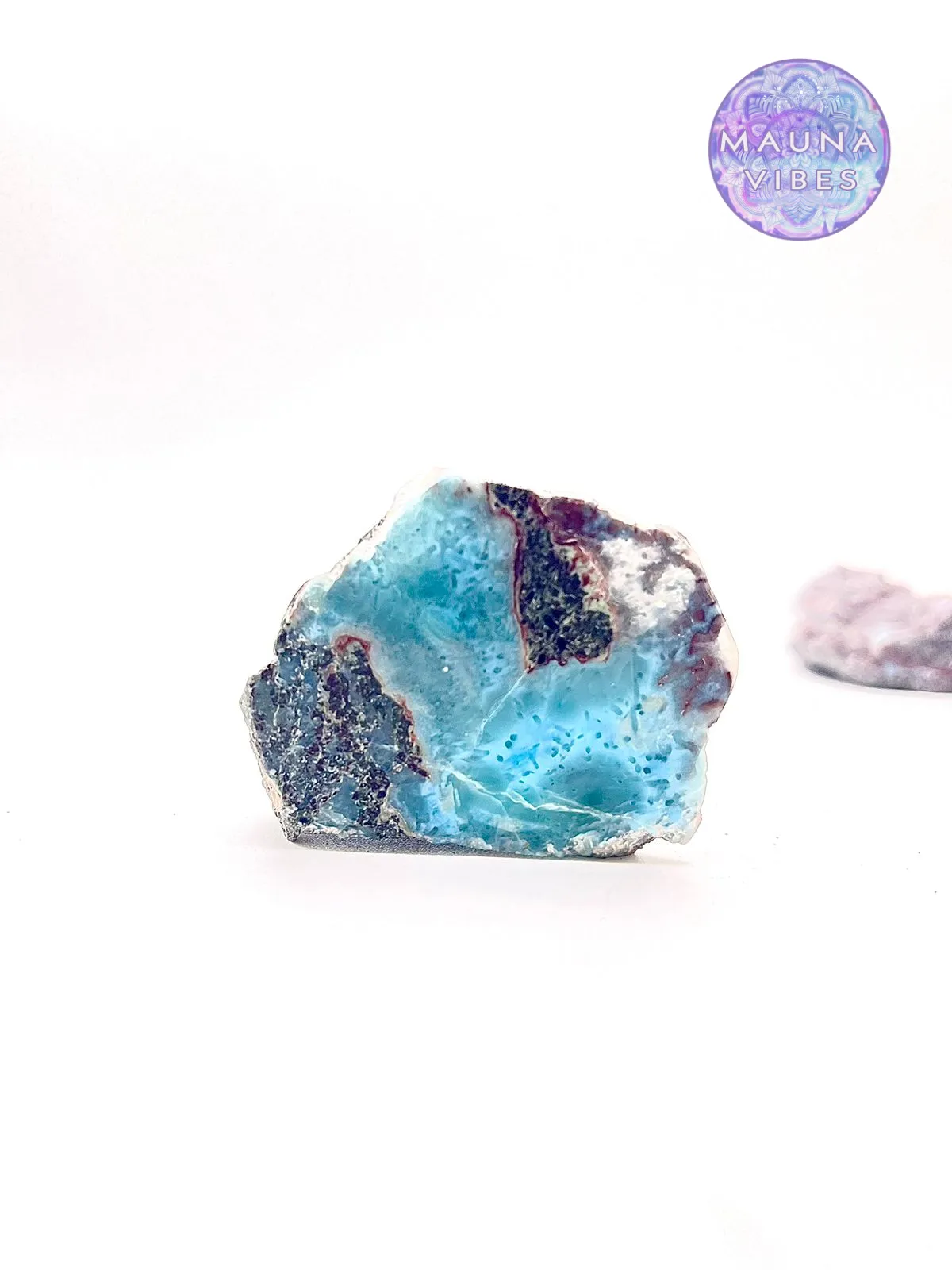 Larimar Slab Set – 182.9g Raw & Polished Larimar from The Dominican Republic