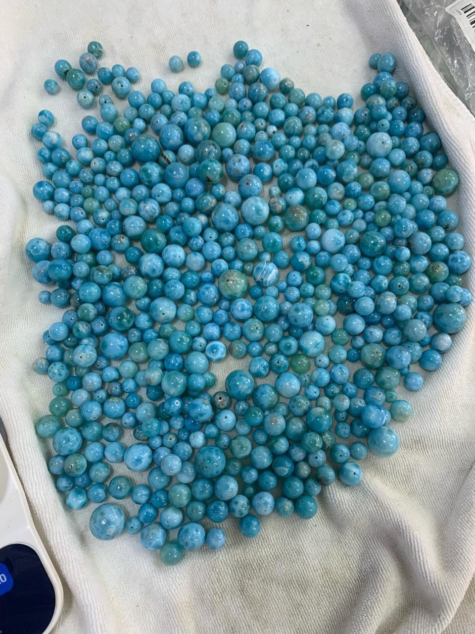 Natural Larimar Beads from Dominican Republic – 7mm to 20mm Drilled Beads for Jewelry Making, Bracelets & Necklaces | Wholesale High-Quality