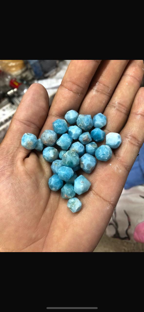 Natural Larimar Beads from Dominican Republic – 7mm to 20mm Drilled Beads for Jewelry Making, Bracelets & Necklaces | Wholesale High-Quality