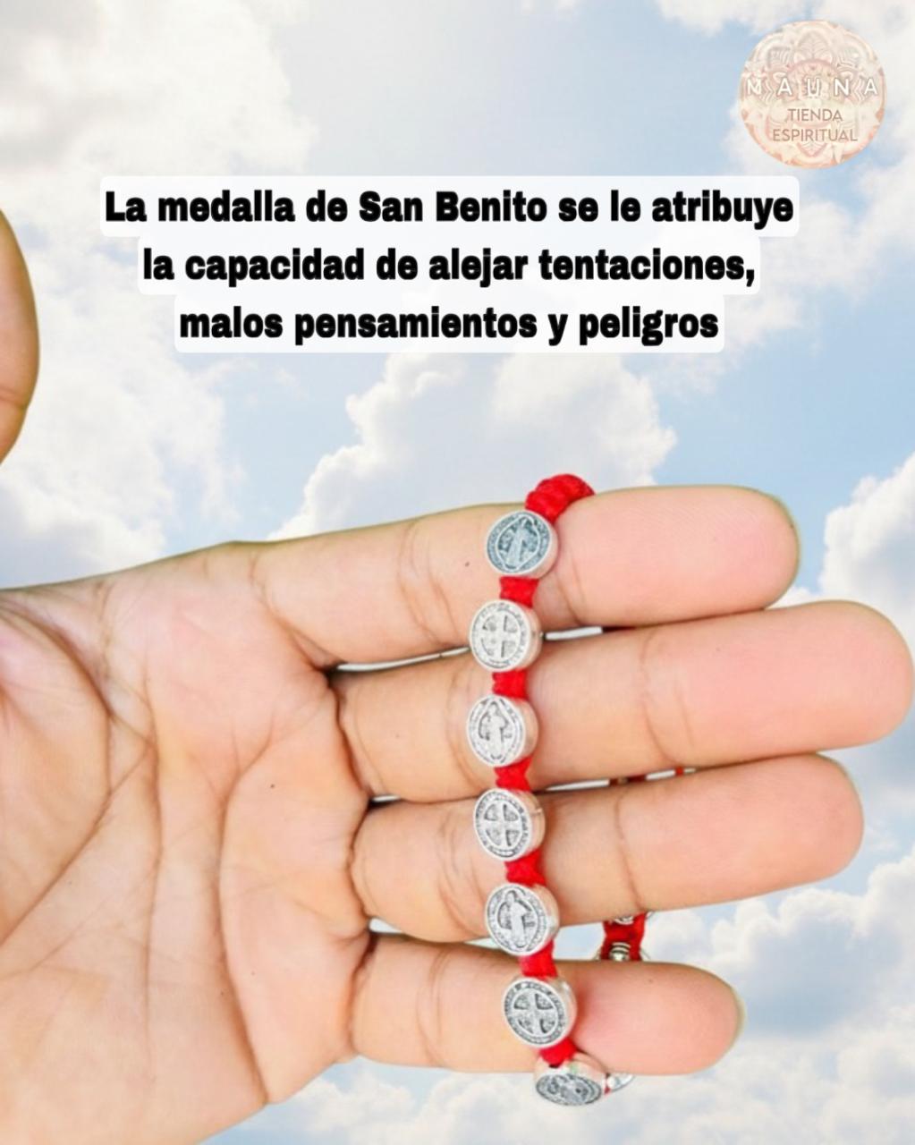 Pulsera de San Benito con Hilo Rojo – Amuleto de Protección y Buenas Energías
