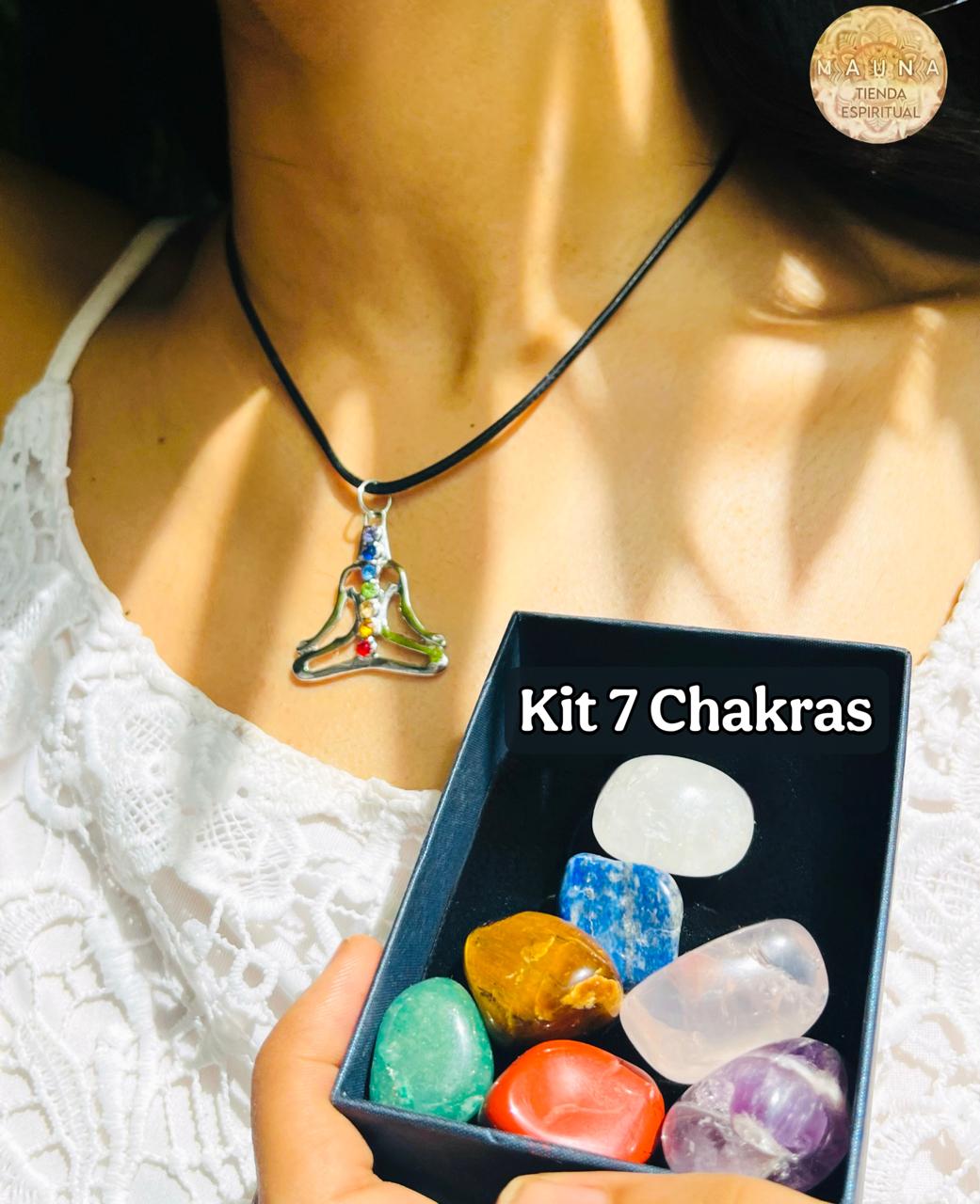 Kit de cristales de los 7 chakras: collares y piedras para meditación, sanación y geometría sagrada