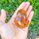 Dominican Amber Polished Stone, 55g Natural Fossil Resin Gemstone for Collecting or Jewelry Making