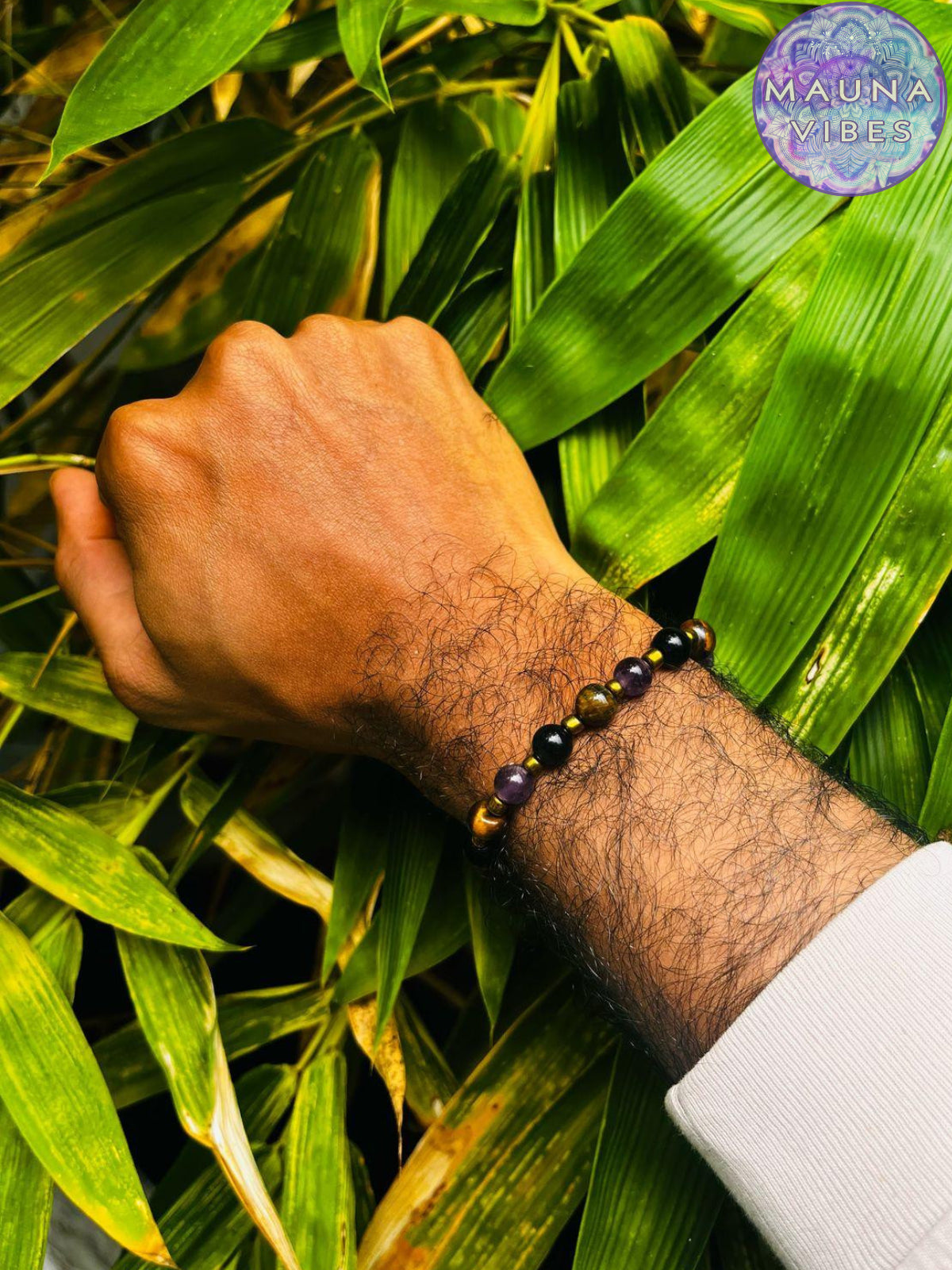 Pulseras de protección | Pulseras de protección – Joyas de cristales curativos para hombres y mujeres con amatista, obsidiana, malaquita, labradorita y más