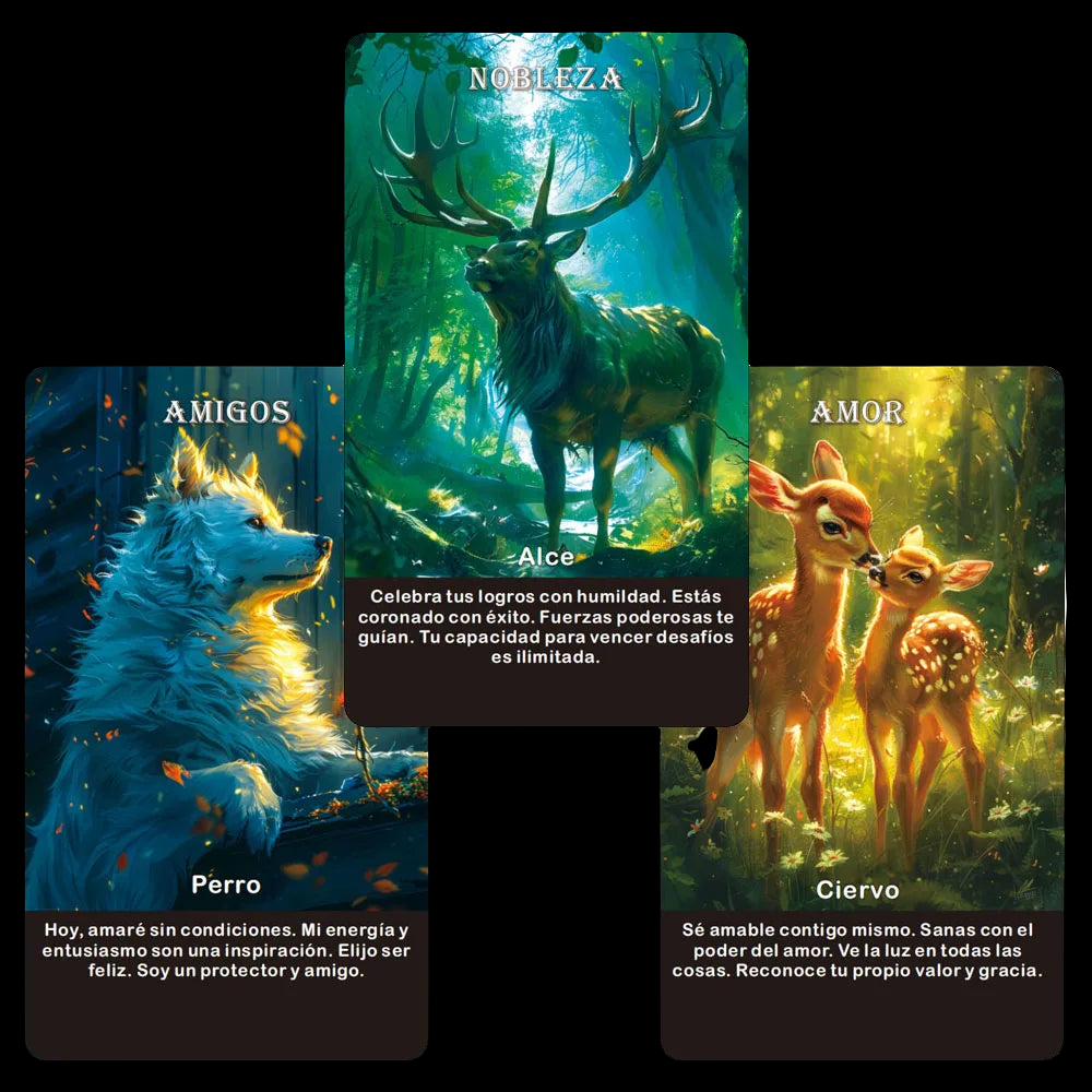 Baralho Oráculo Espanhol – Cartas Oráculo de Animais Espirituais ✨