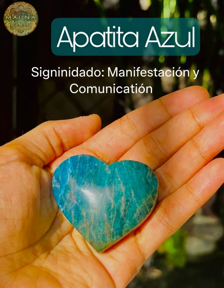 Cristal de apatita en forma de corazón: piedra curativa para Reiki, meditación y decoración del hogar.