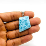 AAA Larimar Trapezoid Pendant in 925 Sterling Silver