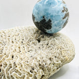 Larimar Sphere, 387g Dominican Stone Crystal Ball for Home Decor & Collectors
